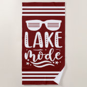 Rode Zomer Zonnebril Lake Mode Stripe Border Strandlaken (Voorkant)