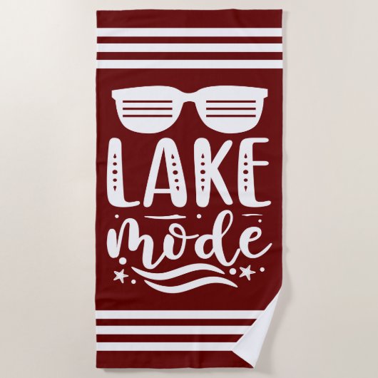 Rode Zomer Zonnebril Lake Mode Stripe Border Strandlaken (Voorkant)