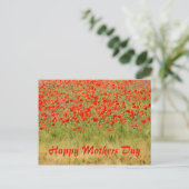 rode zomerbloem, moedersdag briefkaart (Staand voorkant)