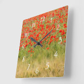 rode zomerbloem vierkante klok (Hoek)