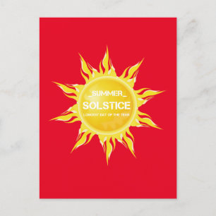 Rode zomerzonnewende de langste dag van het jaar briefkaart