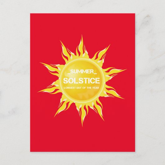 Rode zomerzonnewende de langste dag van het jaar briefkaart (Voorkant)