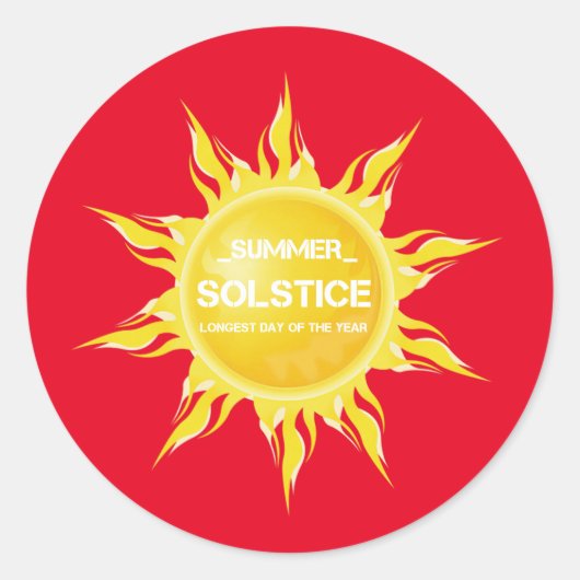 Rode zomerzonnewende de langste dag van het jaar ronde sticker (Voorkant)