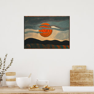 Rode Zon Arthur Dove Poster
