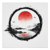 Rode Zon Berg Kunst - Zen Evenwicht Perfect Poster (Voorkant)