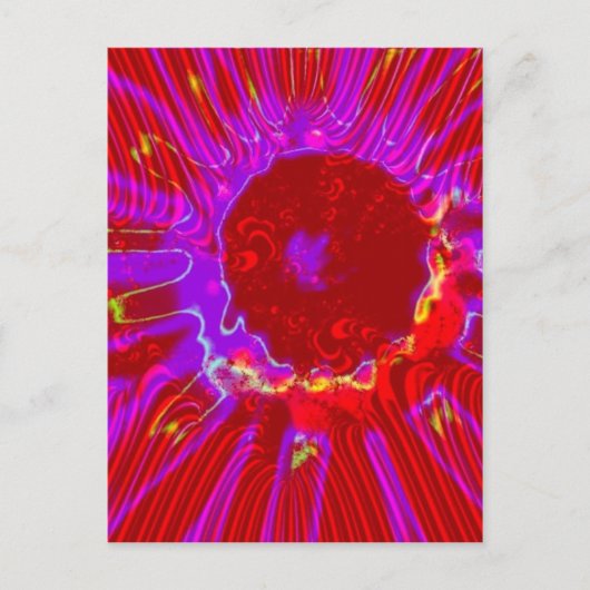 rode zon briefkaart (Voorkant)