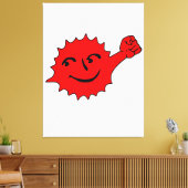 Rode Zon Cheer Mascotte Canvas Afdruk (Insitu (Woonkamer))