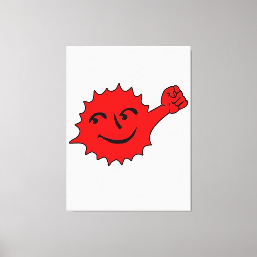 Rode Zon Cheer Mascotte Canvas Afdruk (Voorkant)
