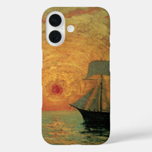 Rode Zon door Maxime Maufra, Vintage Impressionism iPhone 16 Hoesje