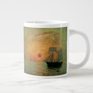 Rode Zon door Maxime Maufra, Vintage Impressionism Grote Koffiekop
