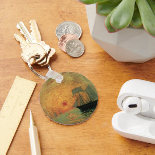 Rode Zon door Maxime Maufra, Vintage Impressionism Sleutelhanger