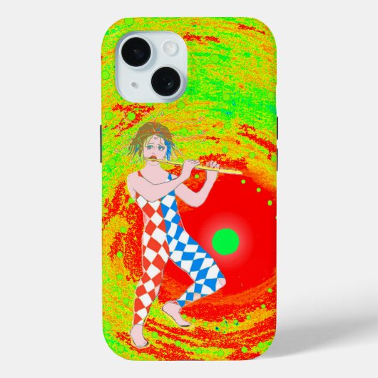 Rode zon en een nar kunst Case-Mate iPhone case (Achterkant)
