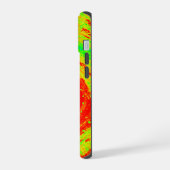 Rode zon en een nar kunst iPhone 15 case (Linkerkant)