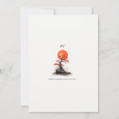 Rode Zon en Oude Sakura Bruiloft Reserveer de dat Save The Date (Achterkant)