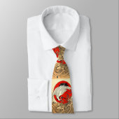 RODE ZON, JAPANSE VLIEGENDE KRAAN EN ZEE GOLVEN STROPDAS (Gebonden)