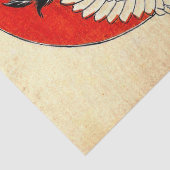 RODE ZON, JAPANSE VLIEGENDE KRAAN EN ZEE GOLVEN TISSUEPAPIER (Detail)