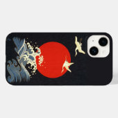RODE ZON, JAPANSE VLIEGENDE KRANEN, ZEEEN GOLVEN I Case-Mate iPhone CASE (Achterkant (horizontaal))