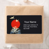 RODE ZON, JAPANSE VLIEGENDE KRANEN, ZEEEN GOLVEN I ETIKET (Insitu)