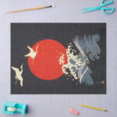 RODE ZON, JAPANSE VLIEGENDE KRANEN, ZEEEN GOLVEN I TISSUEPAPIER (Craft)