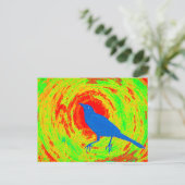 Rode zon kunst briefkaart (Staand voorkant)
