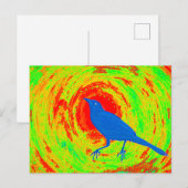 Rode zon kunst briefkaart (Voorkant / Achterkant)
