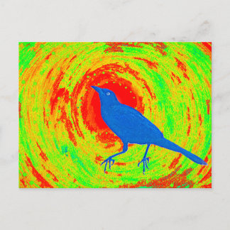 Rode zon kunst briefkaart