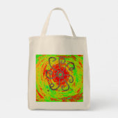 Rode zon kunst  tote bag (Achterkant)