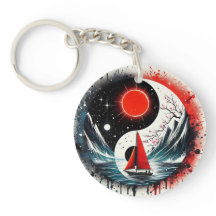 Rode zon op het meer