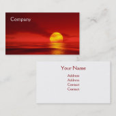 Rode zon over de oceaan visitekaartje (Voorkant / Achterkant)