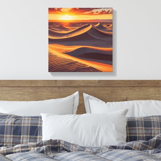 Rode zon schijnt in dessertdoek poster canvas afdruk (Insitu (Slaapkamer))