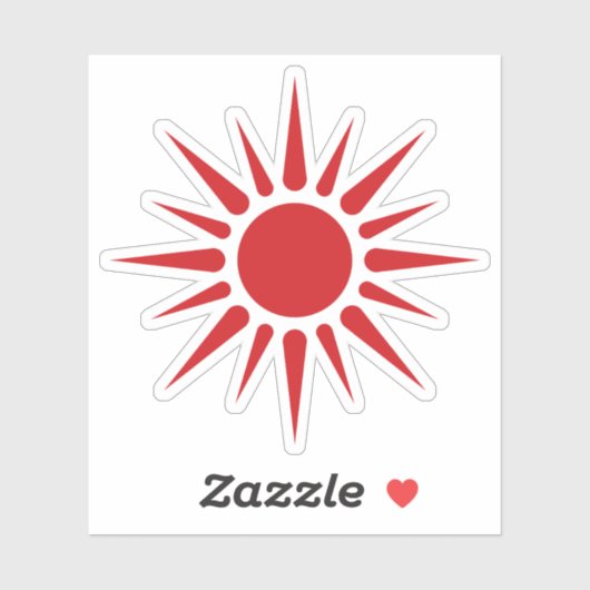 Rode zon van Nigeria Sticker (Vel)