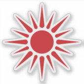 Rode zon van Nigeria Sticker (Voorkant)