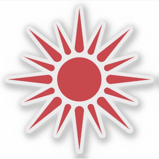 Rode zon van Nigeria Sticker (Voorkant)