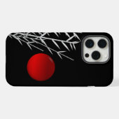 Rode zon zwart wit zen iPhone hoesje (Achterkant horizontaal)