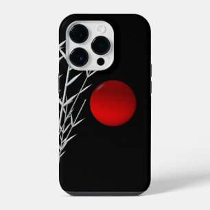 Rode zon zwart wit zen iPhone 14 plus hoesje