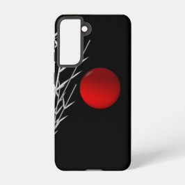 Rode zon zwart wit zen    samsung galaxy hoesje