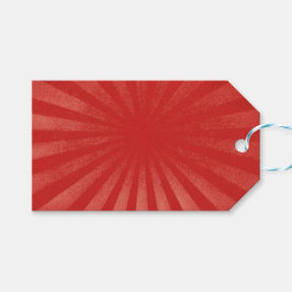 Rode Zonne-uitbarsting Achtergrond – Vintage Retro Cadeaulabel