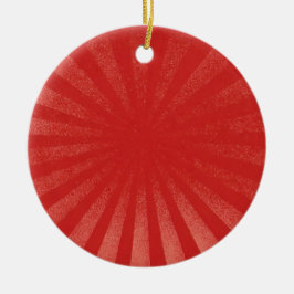 Rode Zonne-uitbarsting Achtergrond – Vintage Retro Keramisch Ornament
