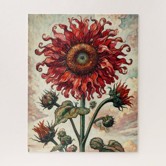 Rode Zonnebloem 500 Stuk Puzzel (Verticaal)
