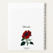 Rode Zonnebloem Bloempatroon Schattige Wit Dagboek Planner (Achterkant)