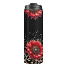 Rode Zonnebloem dierlijke print tumbler