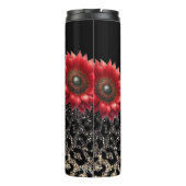 Rode Zonnebloem dierlijke print tumbler Thermosbeker (Achterkant)