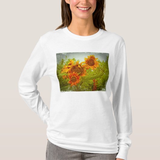 Rode zonnebloem Foto T T-shirt (Voorkant)