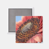Rode zonnebloem magneet (Voorkant / Achterkant)