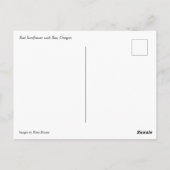 Rode zonnebloem met bijen briefkaart (Achterkant)