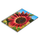 Rode zonnebloem met bijen notitieboek (Linkerzijde)