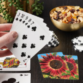 Rode zonnebloem met bijen pokerkaarten (Insitu)