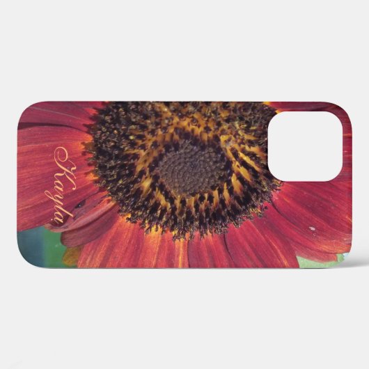 Rode zonnebloem *personaliseren* Case-Mate iPhone case (Achterkant (horizontaal))