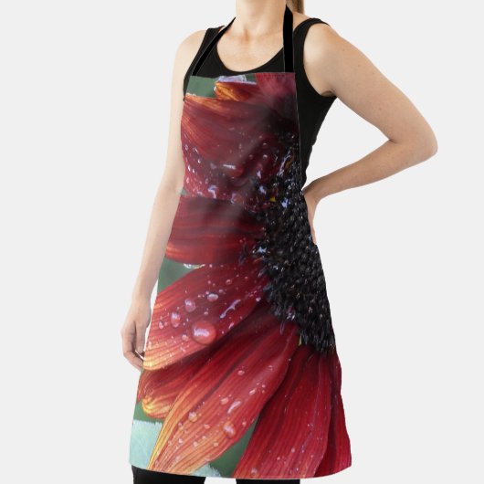 Rode zonnebloem schort (Insitu)