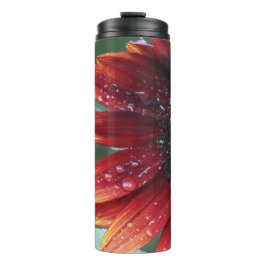 Rode zonnebloem thermosbeker